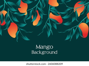 Mango illustration vintage style background