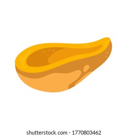 Mango isolated on a white background. Hand draw cartoon Scandinavian nordic design style for fashion or interior or cover or textile or background.