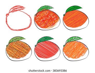 Mango isolated on the white background. Vector illustration.