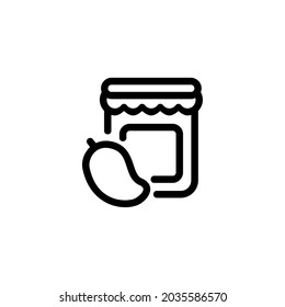 Mango Jam Fruit Vegetable Food Monoline Symbol Icon Logo for Graphic Design UI UX and Website