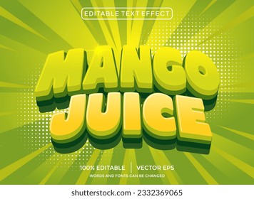 Jugo de mango efecto de texto editable 3D