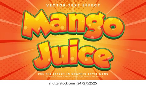 Mango Juice 3d editable text effect Template suitable for fresh Juice