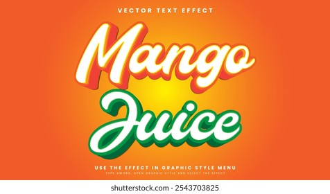 Mango Juice 3d editable text effect Template