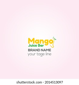 Mango juice creative logo, Brand identity fruit and vegetable logo  