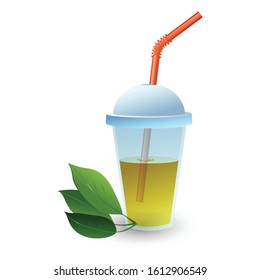 Mango juice cup icon. Cartoon of mango juice cup vector icon for web design isolated on white background