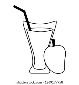 mango juice cup with straw