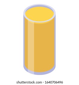 Mango juice glass icon. Isometric of mango juice glass vector icon for web design isolated on white background