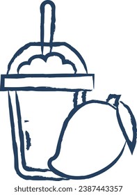Mango Juice hand drawn vector illustration