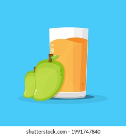 Mango juice with mango icon design