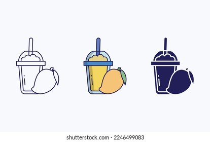 Icono de jugo mango ilustración vectorial