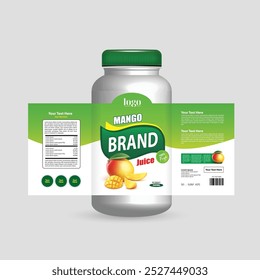 Mango Juice Label Design template