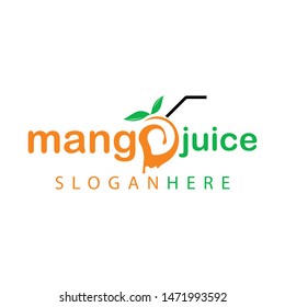 Mango juice logo design with unique illustration