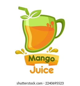 Mango juice logo. Fresh drink design