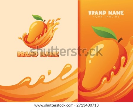 mango juice logo illustration design