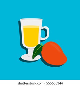 Mango juice vector. Flat Style