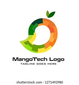 mango lab, abstract design with some beautiful and harmonious flat colors, logo for health, pharmacy, and labiratories