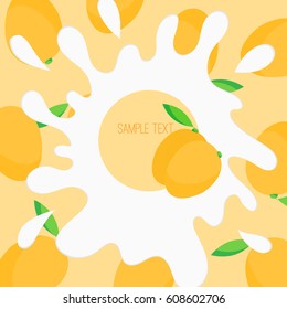 Mango label with milk or yogurt splashes.