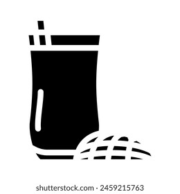 mango lassi indian cuisine glyph icon vector. mango lassi indian cuisine sign. isolated symbol illustration