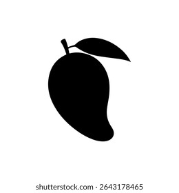 Mango con diseño plano de Vector de icono de silueta de hoja.
