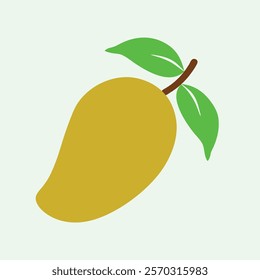 mango, leaf, vector, illustration, tropical, fruit, green, nature, fresh, organic, design, art, botanical, summer, exotic, juicy, plant, natural, agriculture, healthy