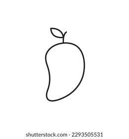 Mango-Liniensymbol, Fruchtlogo Vektorgrafik