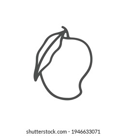 Mango line icon, fruit and tropical, vector graphics, a linear pattern on a white background, eps 10.