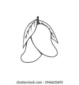 Icono de línea de mango, fruta y tropical, gráficos vectoriales, un patrón lineal en un fondo blanco, eps 10.