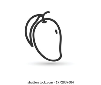Mango line icon, fruit and tropical, vector graphics, a linear pattern on a white background.