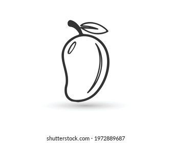 Mango line icon, fruit and tropical, vector graphics, a linear pattern on a white background.