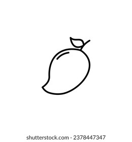 Icono de línea de mango, fruta y tropical, gráficos vectoriales en fondo blanco