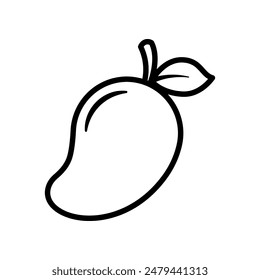 Mango line icon isolated on white background.