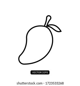 Mango line icon vector illustration logo template for many purpose. Isolated on white background.