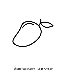 Mango linear icon isolated on a white background. Vector illustration of tropical exotic fruit