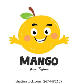 Logotipo de mango ilustración plana mascota de diseño para los negocios 