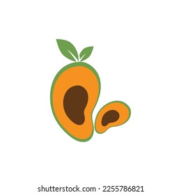 Mango logo flat and symbol design vector template