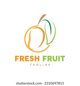 Mango Logo, Fresh Fruit Vector, Abstract Line Style Design, Icon Template Illustration