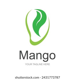 Mango Logo, Fruit Design Simple Minimalist Style, Fruit Juice Vector, Icon Symbol Illustration