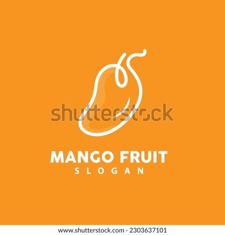 Mango Logo, Fruit Design Simple Minimalist Style, Fruit Juice Vector, Icon Symbol Illustration