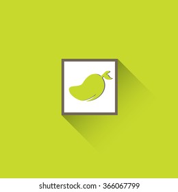 mango logo in green background