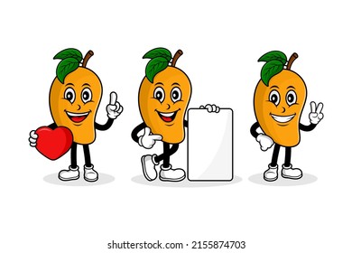 Mango mascot cartoon character vector design illustration collection