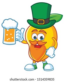 mango mascot character vector design with green hat and beard