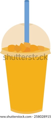 Mango Milkshake In Takeaway Plastic Cup , Mango Juice.