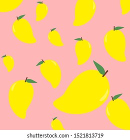 Mango on pastel pink background
