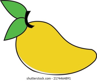 Mango sobre fondo blanco, vector de ilustración de mango, vector de icono de mango, vector de animación de mango para sus necesidades de diseño