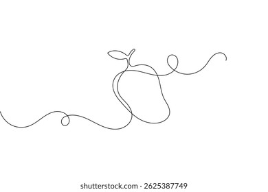 Manga desenho de uma linha minimalista linha contínua fruta esboço vetor ilustração