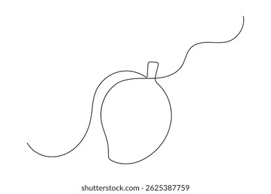 Manga desenho de uma linha minimalista linha contínua fruta esboço vetor ilustração