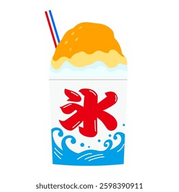 Mango or orange shaved ice illustration