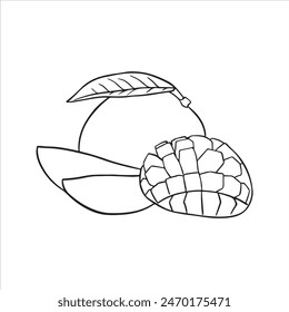 Ilustración vectorial de dibujo de contorno de mango
