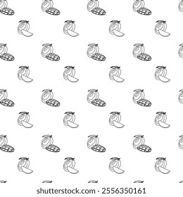 Mango outline seamless pattern on white background. Wrapping paper, gift card, poster, banner design. Home decor, modern textile print. Summer bright geometric fruits patterned.