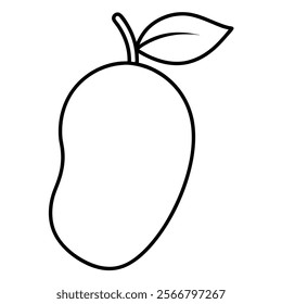 Mango Outline Vector Art Icon